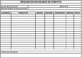 Ejemplos de requisición - Modelos, muestras y características